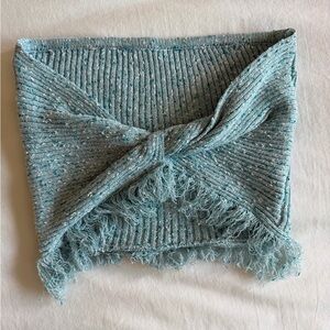 Princess Polly Speckled Aqua Knit Neck Warmer